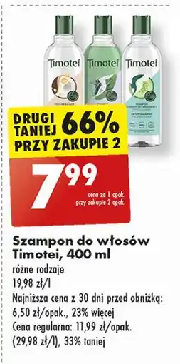 Biedronka Szampon do włosów eksplozja witalności Timotei oferta
