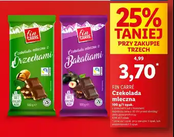 Lidl Czekolada z orzechami laskowymi Fin carre oferta