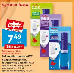 Żel do wc w aplikatorze ocean na 12 aplikacji Auchan Różnorodne (Logo Czerwone)