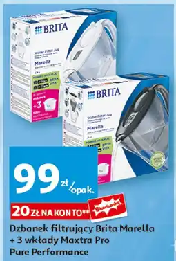 Auchan Dzbanek marella 2.4 l + 3 wkłady maxtra pro czarny Brita oferta