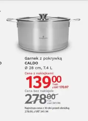 Selgros Garnek z pokrywką Caldo oferta