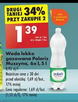 Biedronka Woda lekko gazowana Polaris Muszyński oferta