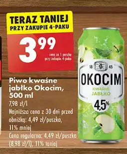 Biedronka Piwo Okocim Kwaśne Jabłko oferta