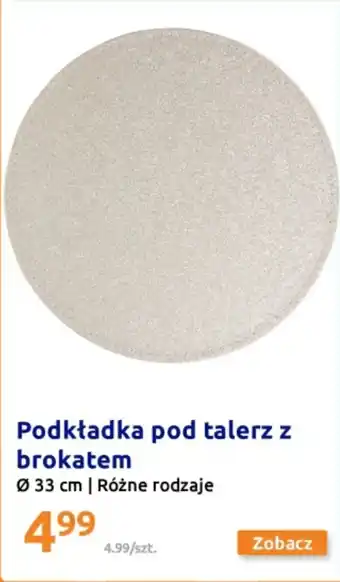 Action Podkładka pod talerz z brokatem oferta