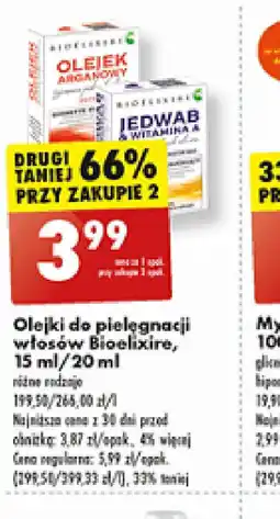 Biedronka Olejki do pielęgnacji włosów Bioelixir oferta