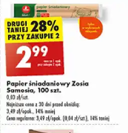 Biedronka Papier śniadaniowy Zosia Samosia oferta