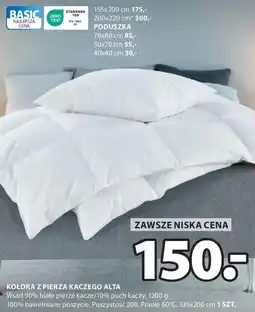 JYSK KOŁDRA Z PIERZA KACZEGO ALTA oferta