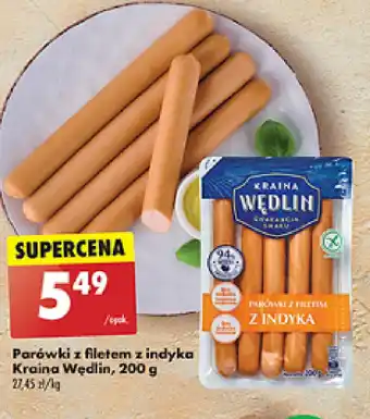 Biedronka Parówki z Filetem z indyka Kraina Wędlin oferta