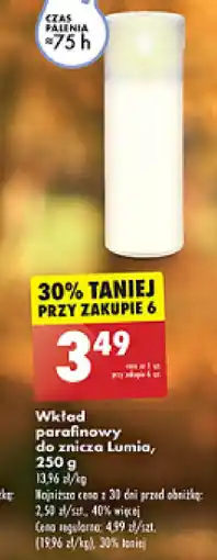 Biedronka Wkład parafinowy do znicza Lumia oferta