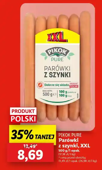 Lidl PIKOK PURE Parówki z szynki, XXL oferta