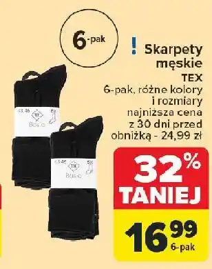 Carrefour Skarpety męskie Tex oferta