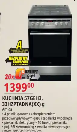 E.Leclerc Kuchnia gazowo-eletryczna 57geh3.33hzptadna(xx) Amica oferta
