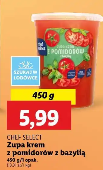 Lidl Zupa krem z pomidorów i bazylią Chef Select oferta