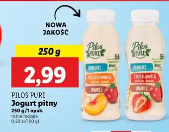 Lidl Jogurt truskawka - banan owies Pilos Pure oferta