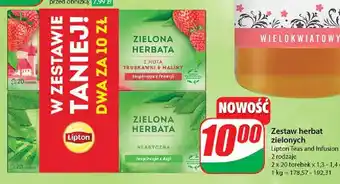 Dino Herbata zielona klasyczna + herbata z nutą truskawki i maliny Lipton Green Tea oferta