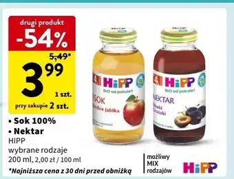 Intermarche Nektar śliwka - gruszki Hipp Bio oferta