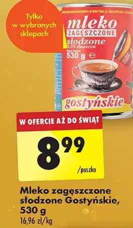 Biedronka Mleko zagęszczone słodzone Gostyń oferta