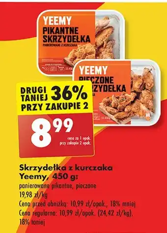 Biedronka Skrzydełka z kurczaka pieczone Yeemy oferta