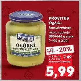 Kaufland Ogórki konserwowe kozackie Provitus oferta