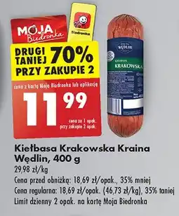 Biedronka Kiełbasa krakowska 1 SZT 280 G oferta
