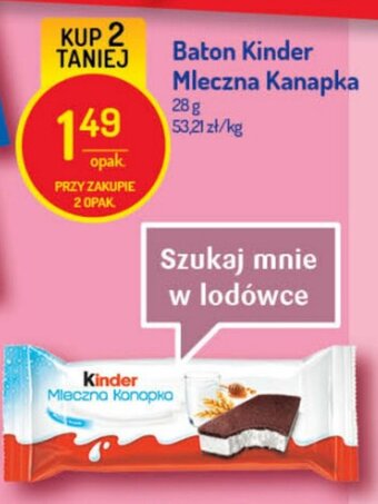 Delikatesy Centrum Baton Kinder Mleczna Kanapka 28g oferta