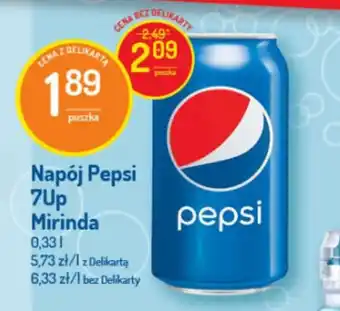 Delikatesy Centrum Napój Pepsi, 7Up, Mirinda 330ml oferta