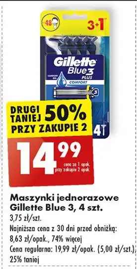 Biedronka Maszynka do golenia Gillette Blue 3 Plus oferta