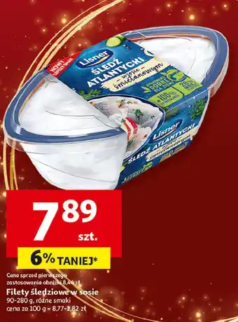 Auchan Filety śledziowe w sosie śmietanowym Lisner oferta