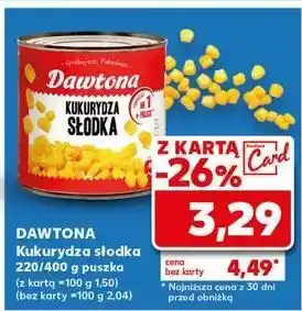 Kaufland Kukurydza słodka konserwowa Dawtona oferta