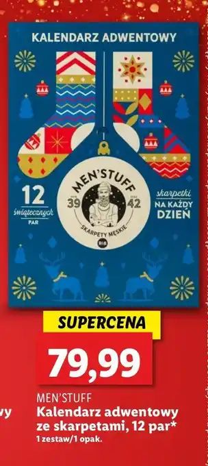 Lidl Kalendarz adwentowy skarpetkowy Men's Stuff oferta