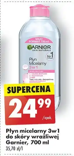 Biedronka Płyn micelarny do skóry wrażliwej Garnier Skin Naturals oferta