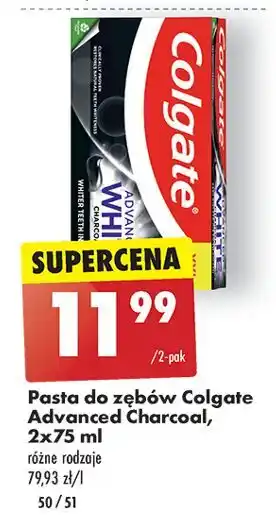 Biedronka Pasta do zębów charcoal Colgate Advanced White oferta