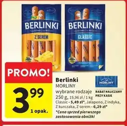 Intermarche Berlinki Kiełbasa z serem 250 g oferta