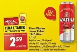 Biedronka Warka Classic Piwo jasne 500 ml oferta