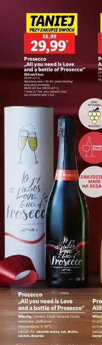 Lidl Wino Prosecco All You Need Is Love oferta