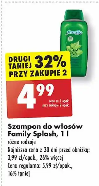 Biedronka Szampon z pokrzywą Family Splash oferta