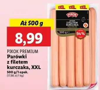 Lidl Parówki z filetem kurczaka premium Pikok oferta