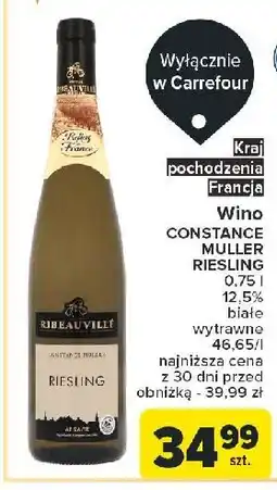 Carrefour Wino Ribeauville Riesling 2014 oferta