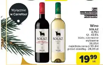 Carrefour Wino Osborne Solaz Shiraz Tempranillo oferta