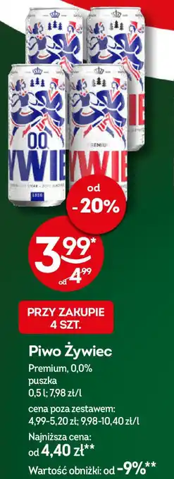 Żabka Piwo Zywiec Premium 0,0% oferta