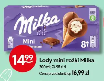 Żabka Lody mini rożki Milka oferta