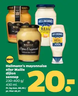 Netto Hellmann's mayonnaise eller Maille dijion sennep oferta