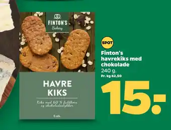 Netto Finton's havrekiks med chokolade oferta