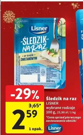 Intermarche W sosie śmietankowym Lisner śledzik na raz oferta