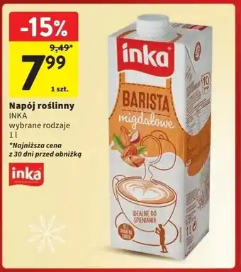 Intermarche Napój migdałowy barista Inka migdałowe Inka dobra w swej naturze oferta