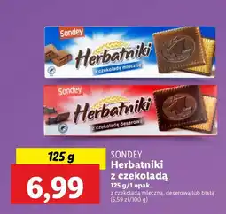 Lidl Herbatniki z czekoladą deserową Sondey oferta