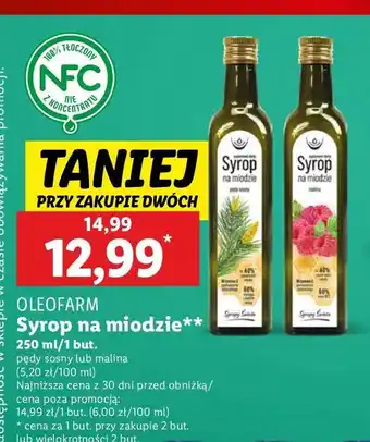 Lidl Syrop na miodzie pędy sosny Oleofarm oferta