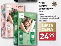 ALDI Zestaw w pudełku luminous emerald: żel pod prysznic 250ml + dezodorant 150ml C-Thru oferta