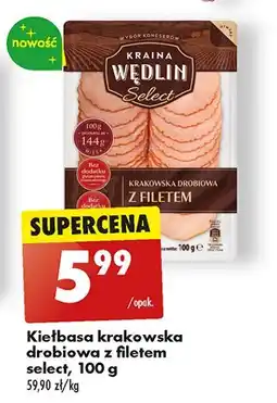 Biedronka Kiełbasa krakowska sucha Kraina Wędlin Select oferta