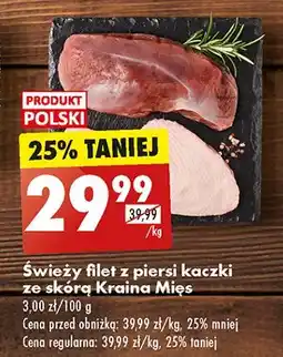 Biedronka Filet z piersi kaczki ze skórą Kraina Mięs oferta